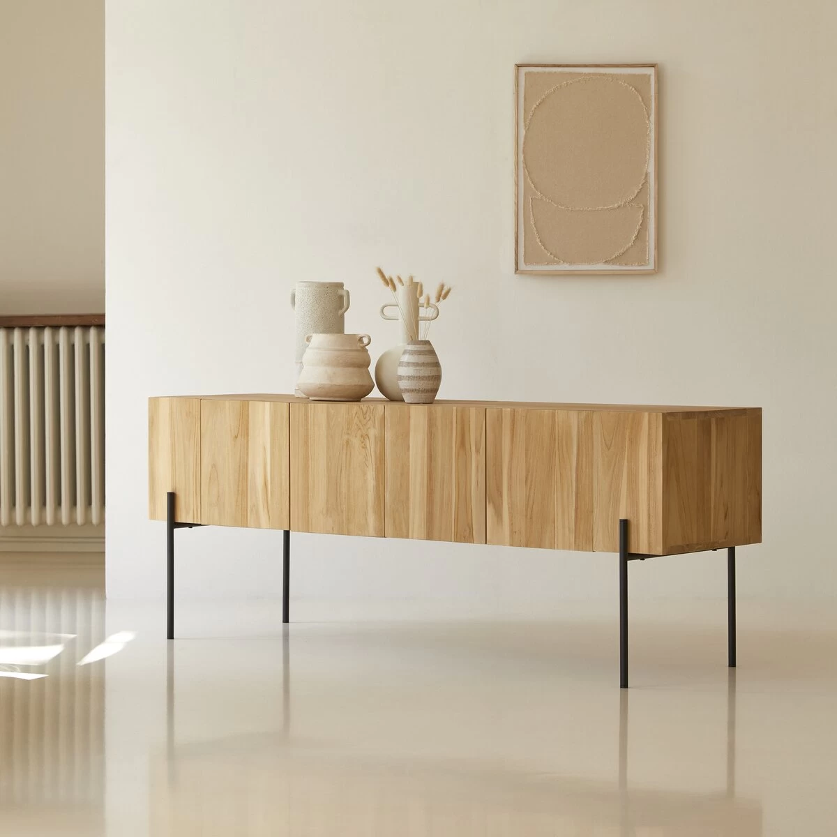 Honorine - Meuble TV Haut En Teck Massif 170 Cm – Image 4