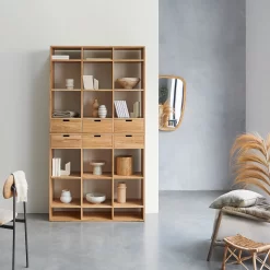 Miho - Bibliothèque Haute En Chêne Massif