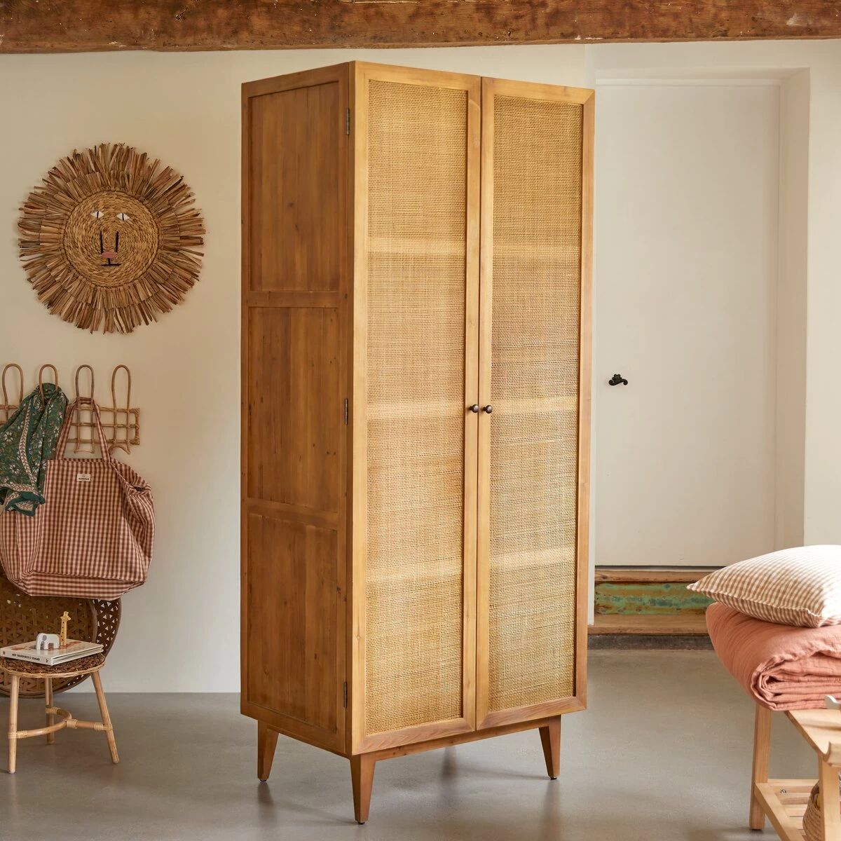 Ninon - Armoire Enfant En Pin Et Cannage – Image 4