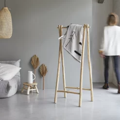 Kilim - Porte Serviette Simple En Teck Massif