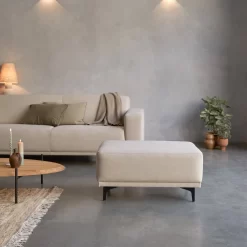 Lars - Repose-pieds En Tissu écru