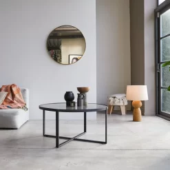 Milan - Table Basse En Marbre Et Métal