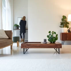 Bonnie - Table Basse Rangement En Palissandre Massif