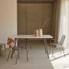 Elio - Table Rectangulaire En Terrazzo Premium Et Métal Brown 4-6 Pers.