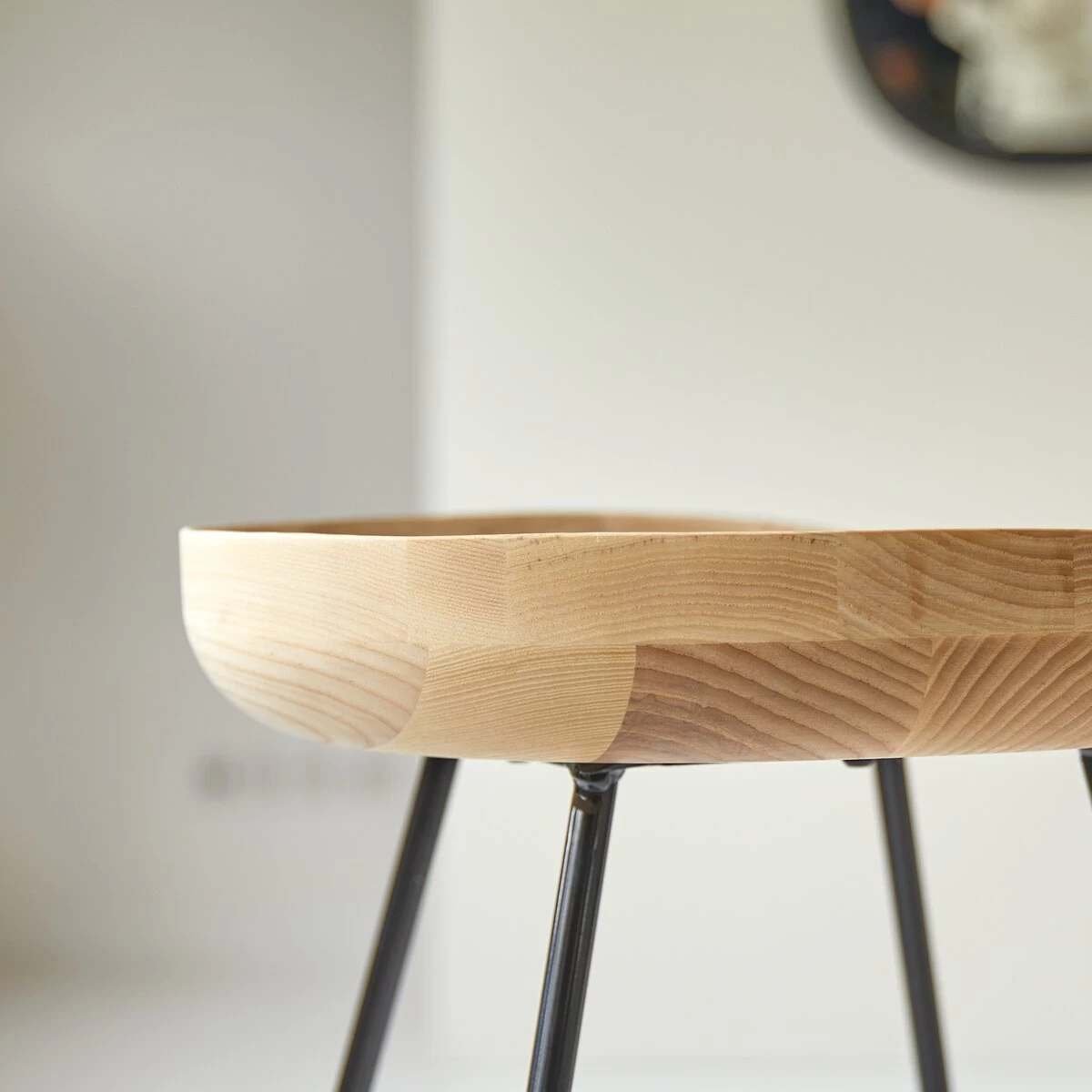 Mari - Tabouret Haut En Frêne Massif Et Métal Black – Image 4