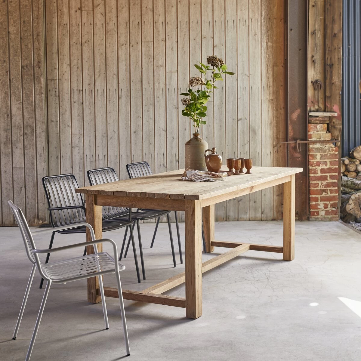 Teresa - Table De Jardin En Teck Massif Recyclé 6-8 Pers – Image 2