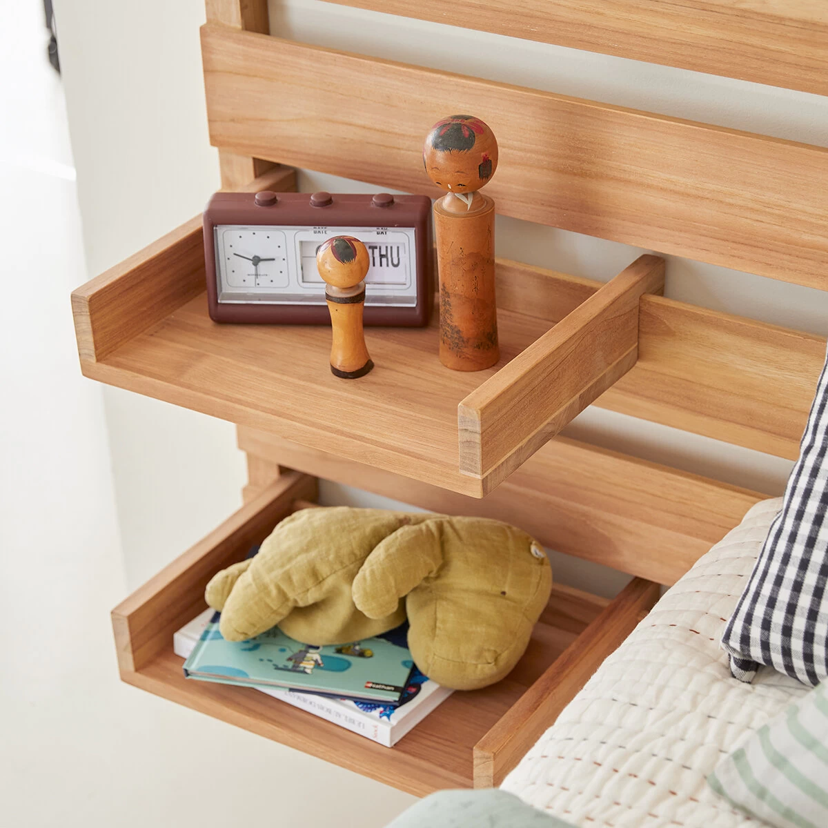 Urbain - Tête De Lit Enfant Avec étagères En Teck Massif 135 Cm – Image 4