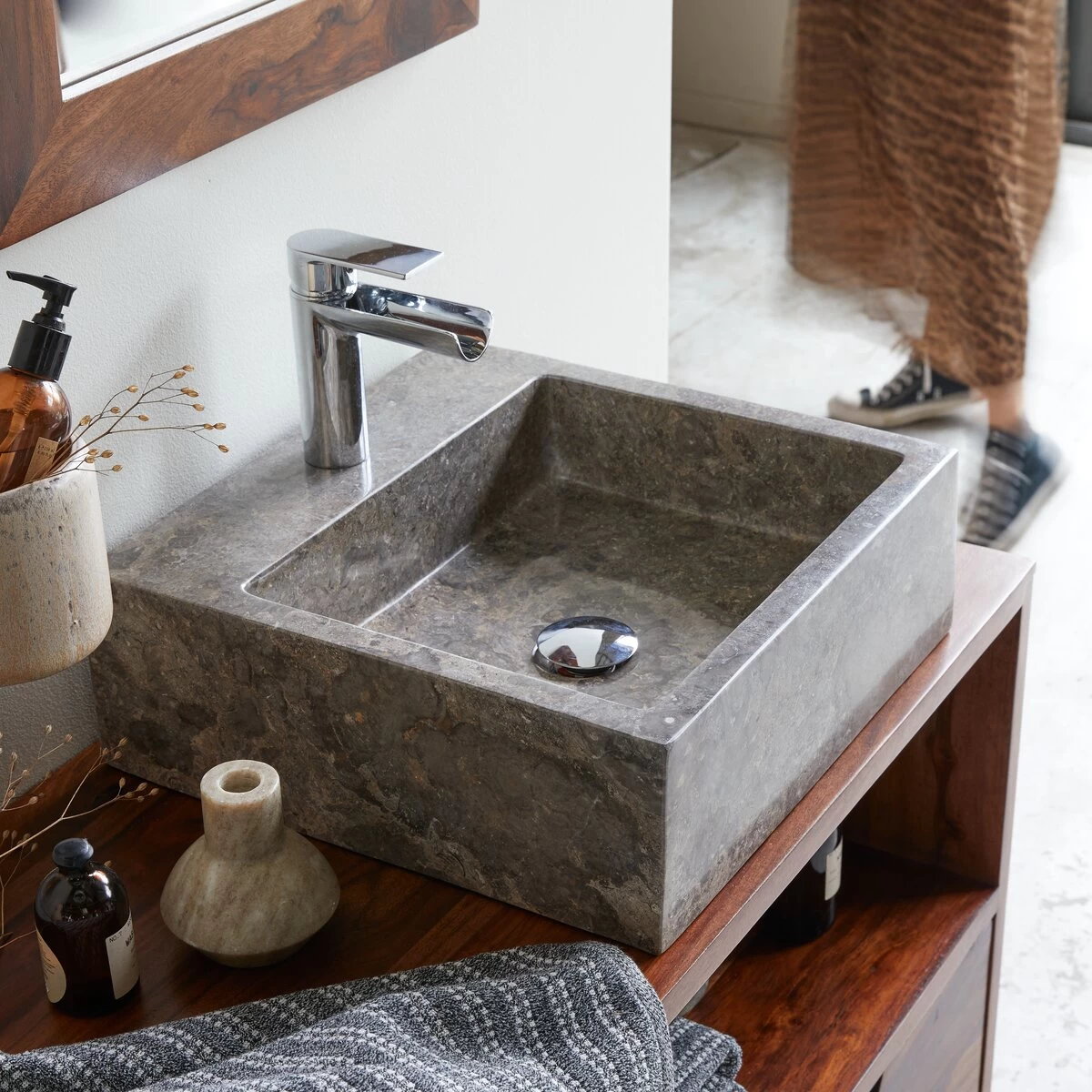 Slats - Vasque En Marbre Grey – Image 4