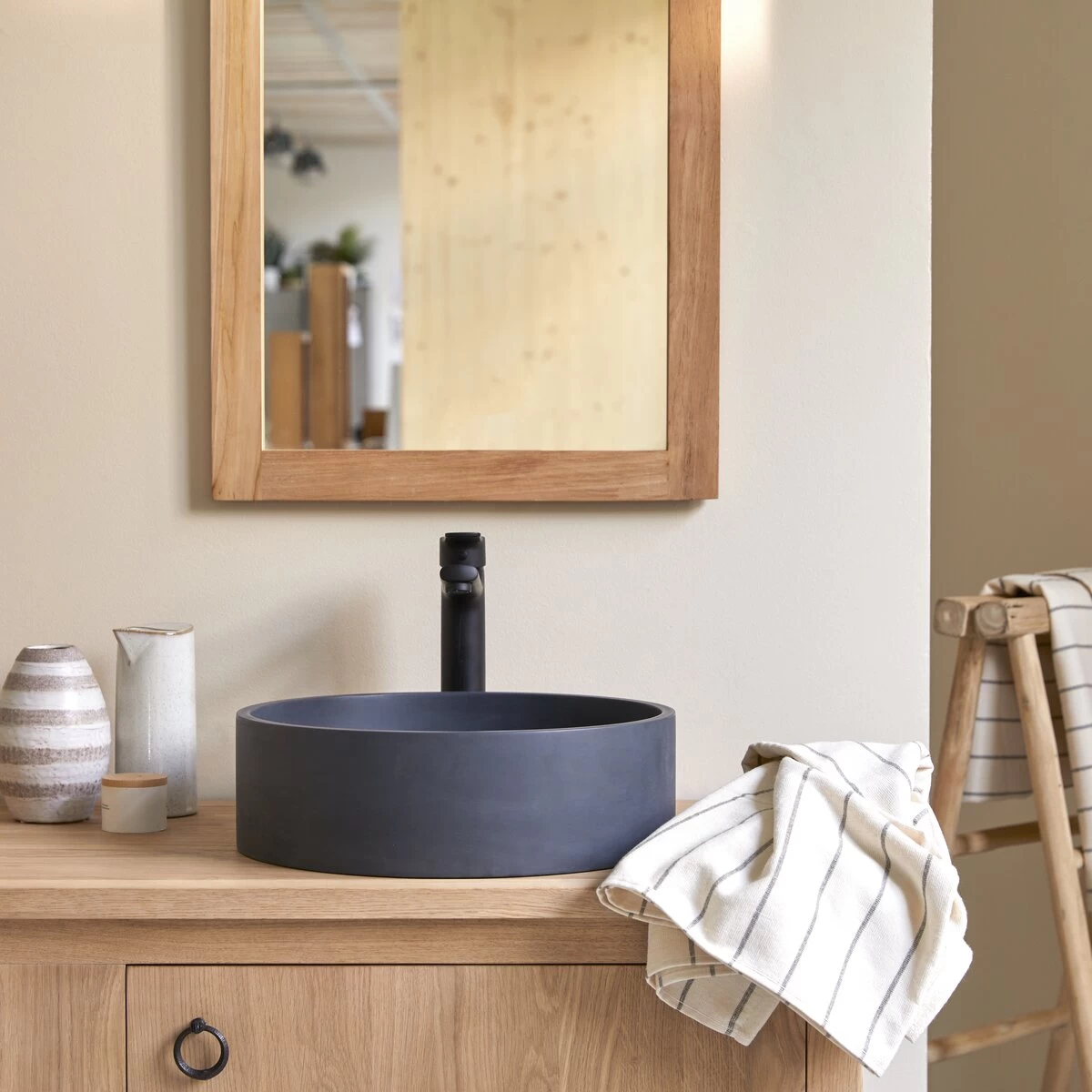 Gina - Vasque Ronde En Terrazzo Black – Image 5