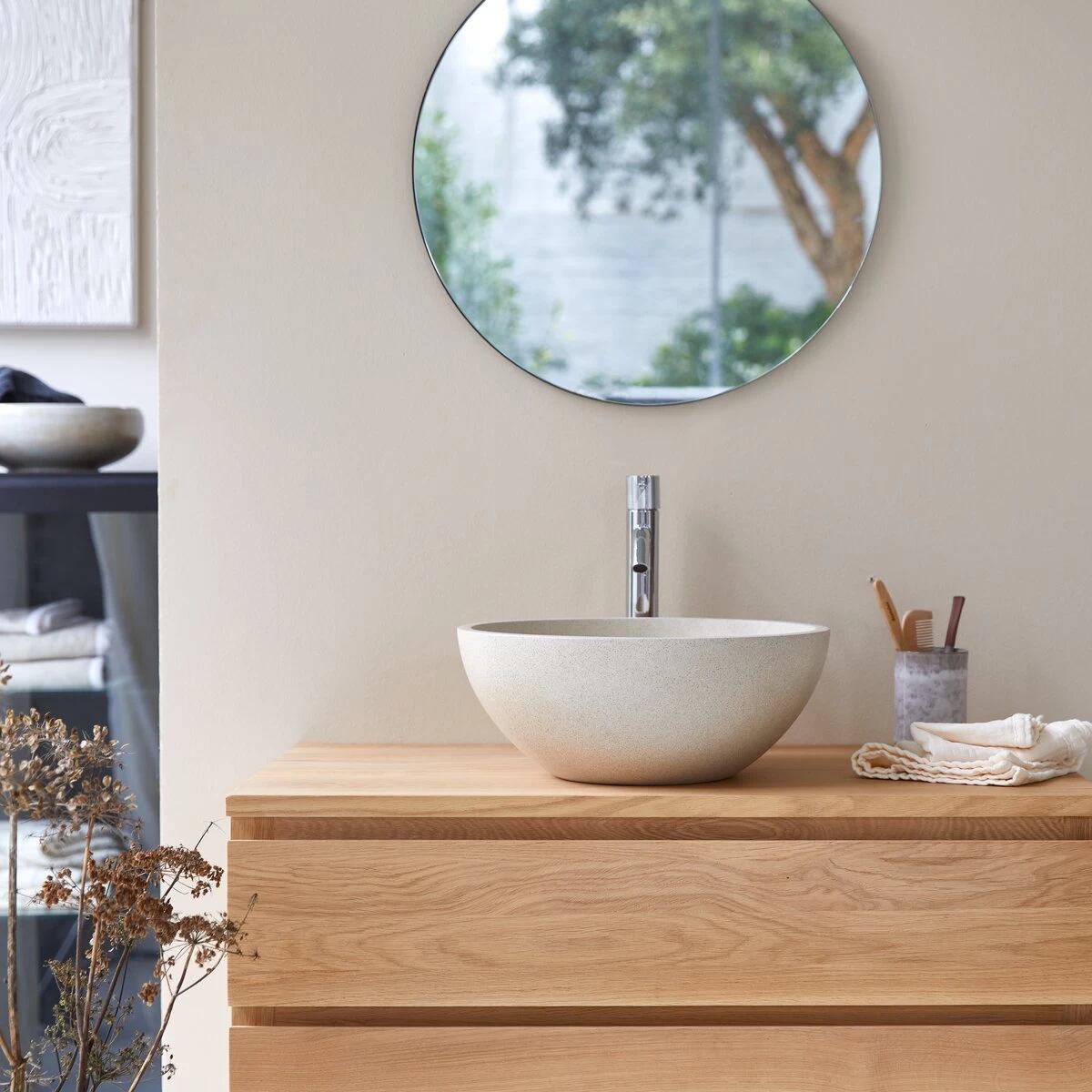 Micha - Vasque Ronde En Terrazzo Cream – Image 2