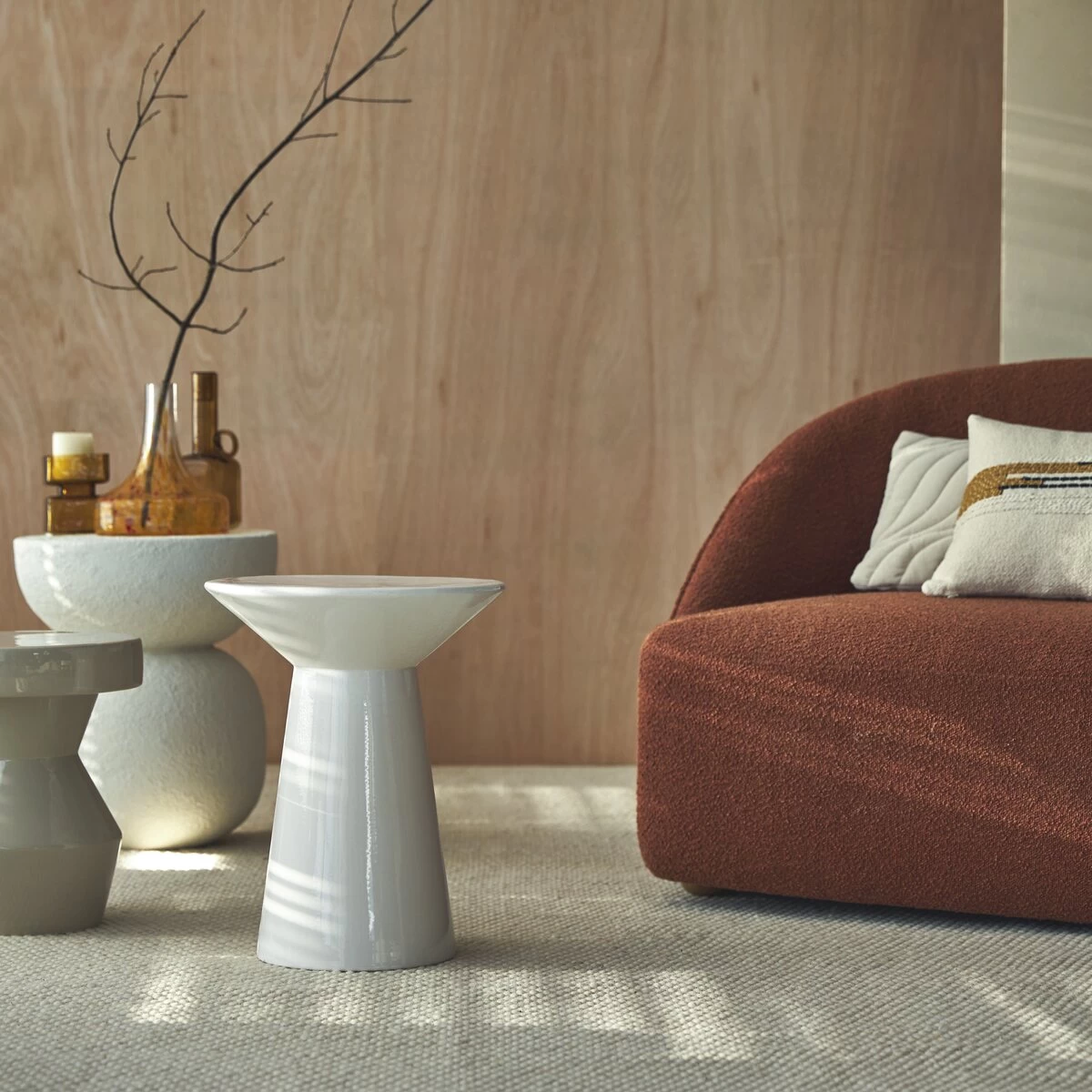 Vito - Bout De Canapé En Céramique, Blanc